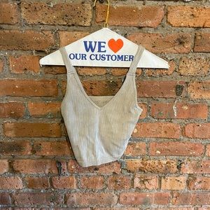 Tan colored crop top